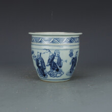 【芠拉】芠拉-仿古明青花八仙小罐 仿古瓷器古董真品包老保真古玩收藏摆件