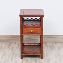 寻古红木家具缅甸花梨（学名：大果紫檀）小茶几实木茶艺桌中式茶台阳台边几客厅角几边桌沙发旁边的小桌 长35*宽45*高65cm