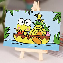 diy数字油画六一儿童房装饰画手绘卡通画动漫儿童油彩画 a057 水上