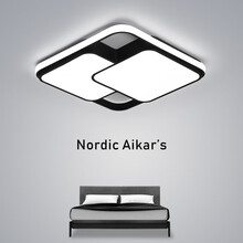 VVS美学灯 现代简约客厅大厅北欧黑白灰灯具家用大气长方形大灯LED吸顶灯 小号42*42cm 单色白光