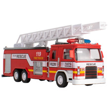儿童合金玩具车模金属警车装甲车北汽大轮吉普消防急救仿真汽车声光回力开门男女孩生日礼物 【SLT1844】消防云梯车灯光音乐回力1:32