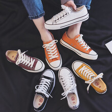 人本女鞋帆布鞋女学生韩版2021新款百搭基础情侣低帮布鞋休闲板鞋网红鞋子潮 升级版-黑色（码号偏大.建议拍小一码） 女38