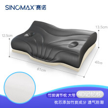 赛诺（SINOMAX）4d二代4d升级款4D竹炭慢回弹记忆棉枕头太空棉枕芯可调节枕高 4D竹炭调节枕大号