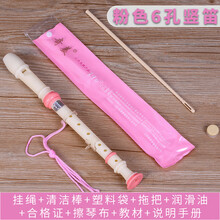 依之木奇美高音德式竖笛6孔8孔学生儿童初学者六孔八孔成人零基础竖笛子 粉色6孔标配+吹奏说明+清洁布