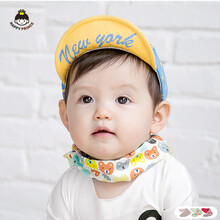 happy prince新款棉质卡通新生婴幼儿男女童按扣口水巾三角巾宝宝围嘴围巾 胖熊熊 50(0-24个月)