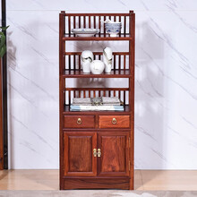 匠人塘红木家具缅甸花梨（学名：大果紫檀）茶水柜餐边柜歺边柜厨房储物柜实木新中式书架置物收纳架 长52*宽32*高124cm