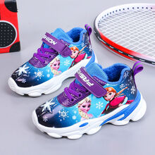 童鞋 女童运动鞋儿童鞋子加绒保暖冬鞋女孩公主小学生皮面防水防滑冰雪奇缘棉鞋 蓝色冰雪奇缘 (二棉薄绒) 26码鞋子内长约16.2CM