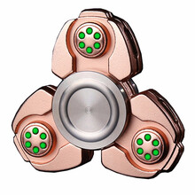 CKF指尖陀螺edc泄密者手指间陀螺三叶螺旋合金减压玩具夜光 【荧光版静音不抖动】玫瑰金