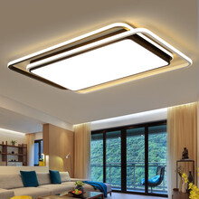 VVS美学灯 led客厅灯吸顶灯现代简约大气大厅灯个性创意灯具套餐 黑框110*70cm无极调光+遥控
