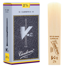 弯德林（Vandoren） 法国 灰盒 银盒 V12 降B调 单簧管 黑管哨片 弯得林 古典专业哨片 2.5号一盒（10片）