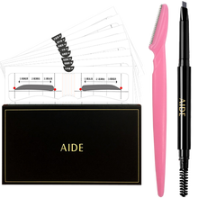 艾德 眉毛贴眉贴连体眉卡画眉卡修眉卡画眉神器眉型卡懒人神器眉形贴女初学者全套修眉美妆工具眉笔眉毛贴纸 女星眉+眉笔+眉刀