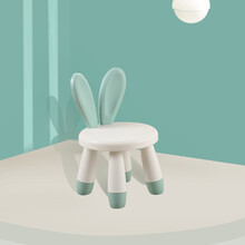 儿童塑料桌椅组合幼儿园卡通小桌子小椅子家用宝宝学习吃饭桌游戏桌套装 绿兔椅