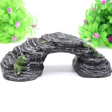 鱼缸用品乌龟缸晒台乌龟晒台晒台鱼缸造景仿真石头乌龟晒台躲避洞穴龟台 拱桥假山小号