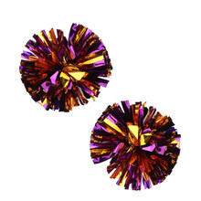 SunNovelty 啦啦操花球啦啦花啦啦队道具球赛助威健美操跳舞手摇花啦啦队手花啦啦花球30cm 单头紫色+金色1对(2个装)