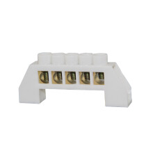 零地排5孔 白塑料套 桥型零线排 5孔配电箱用 5孔 桥接型零线排 20个