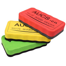 AUCS 白板清洁剂 黑板、绿板清洁液擦布套装 强磁磁扣磁钉 白板笔板擦 三色磁吸白板擦/3个