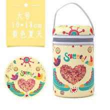 清水焖烧杯套保温杯套通用闷烧罐保护套手提袋 大号黄色夏天