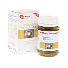 【JD物流】Dr.Wolz 伍兹博士VD维生素D3片 补钙壮骨堤防骨质疏松 保护牙齿骨骼肌肉关节健康 60粒 提高免疫能力 德国直邮原装进口