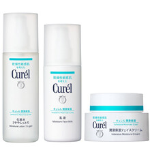 日本花王珂润（Curel）水乳护肤套装润浸面霜补水保湿敏感肌可用 清爽型3件套 1号水+乳液+面霜