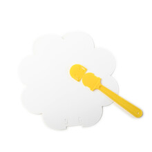 幼儿手工艺趣手工DIY空白纸扇子幼儿园儿童diy涂色手绘扇子团扇涂鸦空白扇孩子暑假在家 白坯云朵