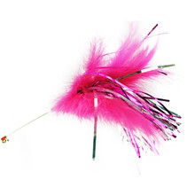 田田猫 猫咪玩具逗猫棒 火鸡绒毛彩带宠物逗猫玩具 红色杆