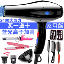 诺美丝（nuomeisi）吹风机家用大小功率发廊理发店学生宿舍专用冷热风负离子电吹风筒 家用版蓝光2400（全部赠品）