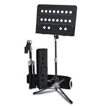 捷威Prefox  台湾新款铝合金谱架 吉他贝斯琵琶小提琴二胡长笛古筝架子鼓可升降折叠加粗加厚乐谱架 PREFOX金属款折叠大谱架