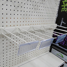 业神制造 超市货架横梁挂钩双支挂钩配标价卡方管横杆展示架滚轧层板配件配套 横梁挂钩5*250mm含标价牌