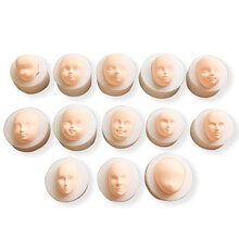 多彩艺【Q版硅胶脸】硅胶脸模12色超轻粘土人偶脸部模具Q版脸膜24色雪花泥人脸模具 正13号