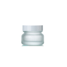 ilbu 玻璃磨砂乳液瓶膏霜盒净化瓶化妆品按压瓶面膜眼霜旅行空瓶子便携 白盖膏霜盒50g