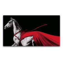 青研会 沙发背景墙装饰画马到成功版画水墨画书房玄关客厅办公室壁画孙浩绝版限量《归来》150x80cm