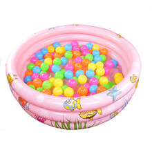 充气婴儿球池 海洋球波波球决明子玩具球池 儿童洗澡儿童 游泳池浴盆 粉色泡泡底100cm球池不包含海洋球