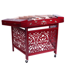 艾牧 民族弹拨乐器 401 402 扬琴 乐器 演奏 洋琴 色木 材质 贝雕 荷花 YQ-07 色木401款扬琴