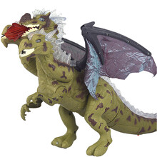 儿童恐龙玩具霸王龙模型套装 大号电动恐龙侏罗纪仿真动物3-6岁儿童玩具男孩生日六一儿童节礼物 6653三头龙(走路发光会叫)-绿色