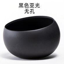 ins创意陶瓷花盆北欧简约白色斜口无孔水培多肉绿萝其他 黑色亚光（无孔） 小号