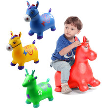 乐哲 儿童户外运动充气玩具摇摇马宝宝坐骑无音乐小孩子健身跳跳马1-3岁幼儿园加厚防爆 带音乐跳跳马/鹿/牛（颜色随机）