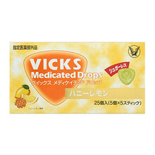 日本TAISHO大正制药VICKS消除喉咙肿痛润喉片 蜂蜜柠檬味 25粒