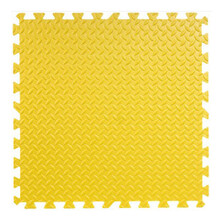 明德儿童卧室客厅满铺爬行垫彩色泡沫拼图地垫 树叶纹拼接防滑垫 大号加厚地板垫 每片送2根边条 黄色 60*60*1.2cm(1片价)