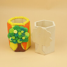 雪花泥 橡皮泥超轻粘土 彩泥珍珠泥手工diy玩具木质笔筒模具 白胚