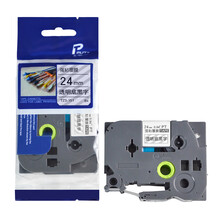 普贴（PUTY）TZ3-151 标签带标签纸标签打印机色带24mm 适用兄弟标签机透明底黑字