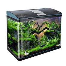 鱼之宝 鱼缸 中大型创意 水族箱 高清玻璃观赏鱼缸 智能生态 免换水水族箱增氧过滤循环三合一鱼缸 黑色鱼缸不含地柜 60