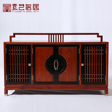 贡艺名居 红木家具缅甸花梨（学名：大果紫檀）餐边柜 新中式玄关餐厅备餐柜实木橱储物柜 长152*宽45*总高93
