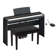 YAMAHA/雅马哈 电钢琴P125WH/B 88键重锤智能钢琴成人儿童初学P121WH/B73键 125黑主机+木架+三踏板（全套）+全套配件
