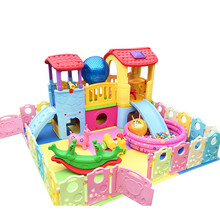 4S店儿童区游乐园幼儿园设备 儿童乐园室内家用小型滑滑梯秋千宝宝围栏家庭游乐场淘气堡 9平方小神童组合