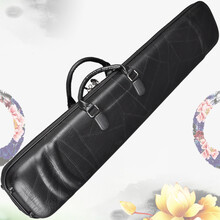 耀森 二胡盒通用皮革二胡盒子可背可提轻体二胡琴盒防震防潮防磕碰二胡配件二胡包乐器配件 黑色拼皮二胡盒