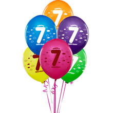 彩色0-9数字乳胶气球 生日派对气球装饰 10寸数字气球 数字7 混色6个