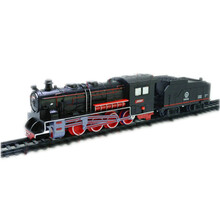 小火车动车和谐号儿童玩具仿真电动轨道火车模型火车头大比例1:87 经典中国蒸汽机+煤水车 不含轨道