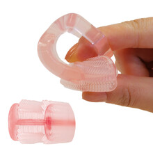 爱迪生（Edison） 婴儿牙胶咬胶乳牙刷磨牙棒硅胶宝宝软毛硅胶牙刷清洁口腔 粉色