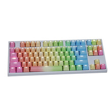 密探 彩虹键帽87 104 108 PBT透光键帽霜冻之蓝键帽蓝色妖姬键帽侧刻键帽 87PBT-彩虹字透键帽