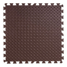 明德儿童卧室客厅满铺爬行垫彩色泡沫拼图地垫 树叶纹拼接防滑垫 大号加厚地板垫 每片送2根边条 咖啡色 60*60*1.2cm(1片价)